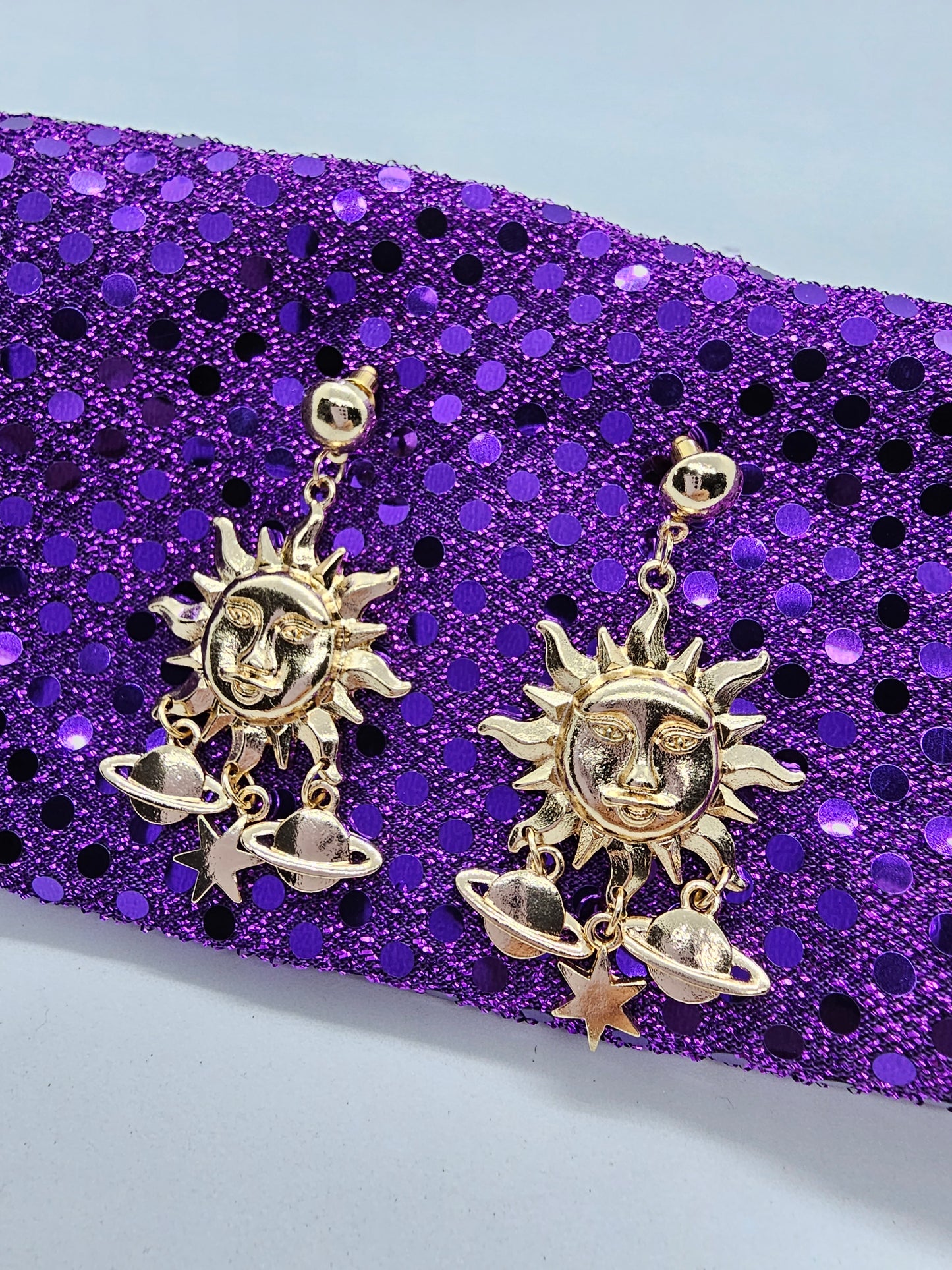 Sun And Saturn Star Earrings