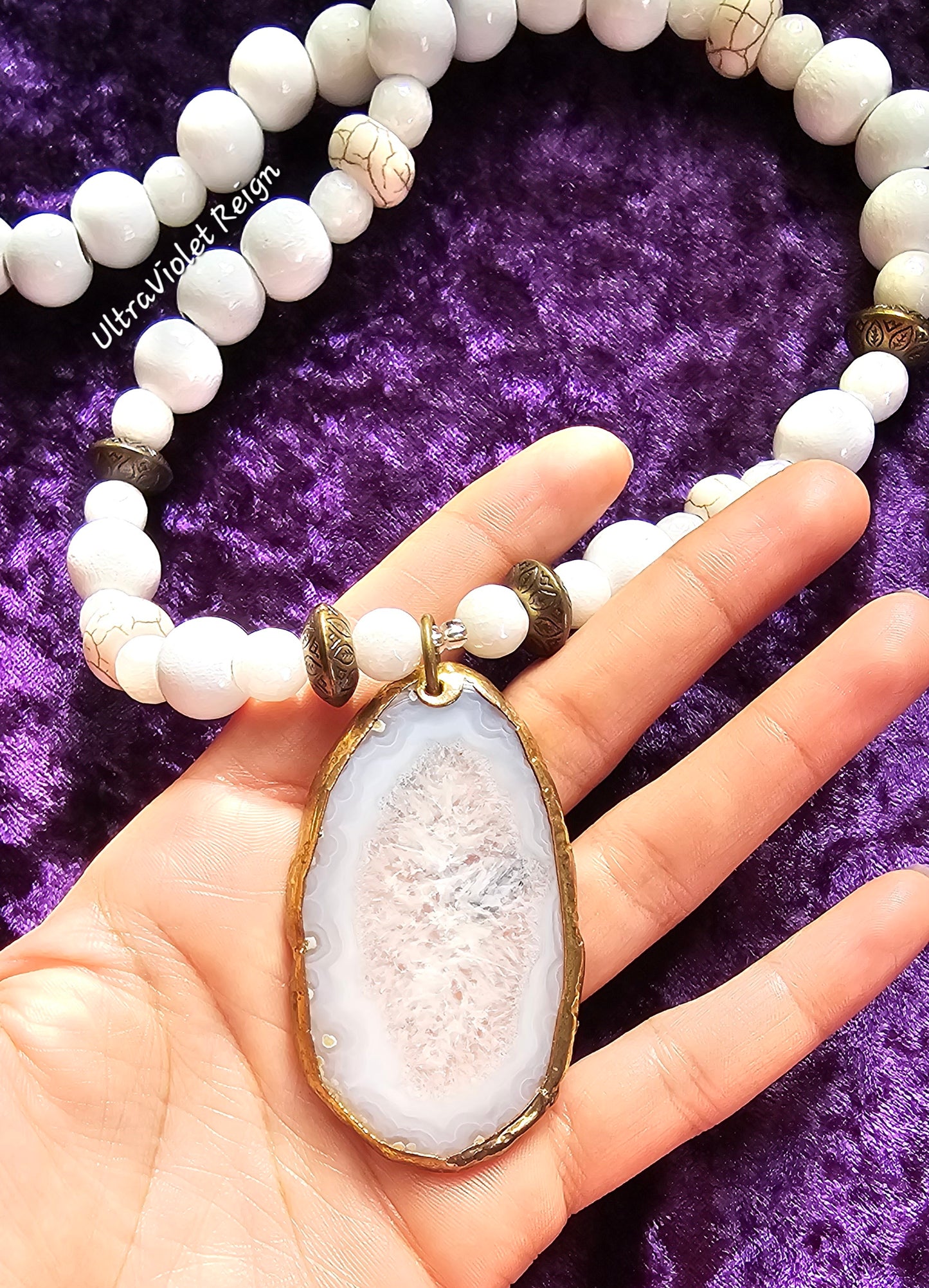 White Agate & Quartz Necklace