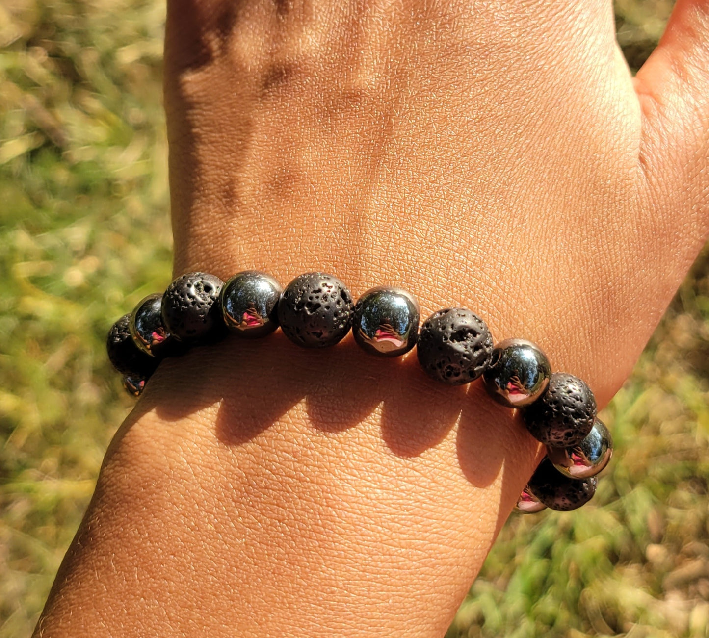 Lava & Hematite Bracelet