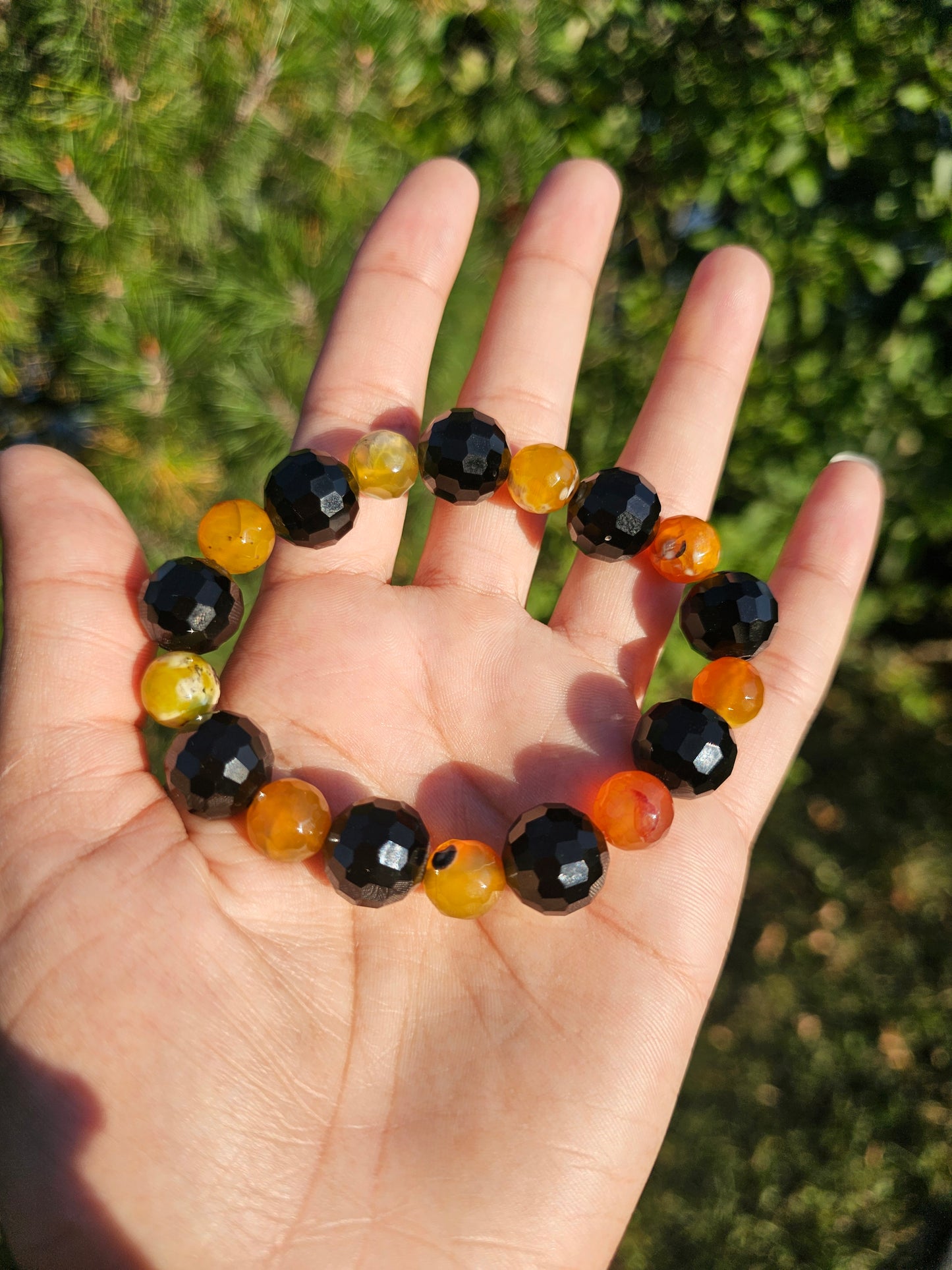 Black Fire Agate Bracelet