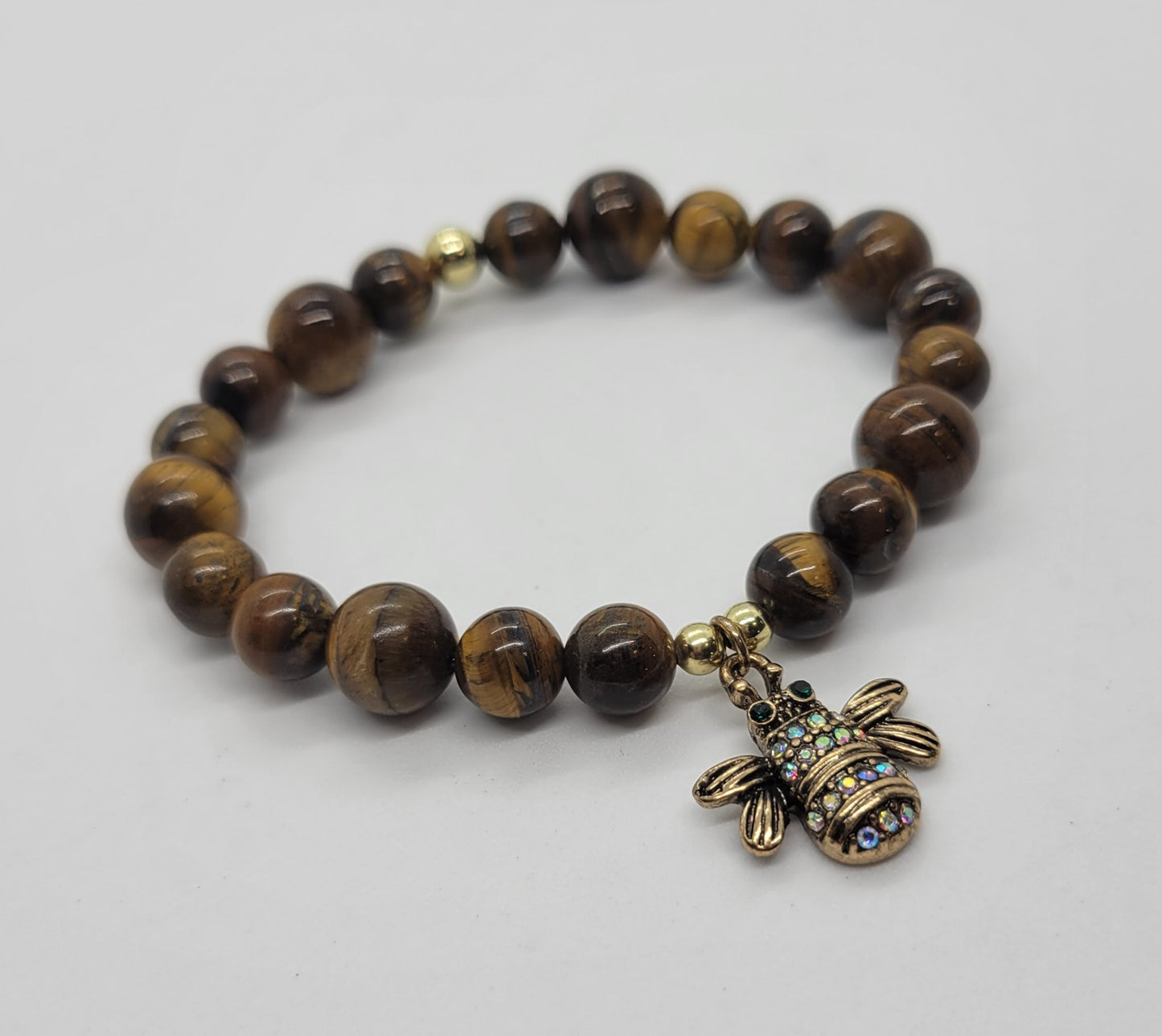 Honey Pot Tiger Eye Bumble Bee Bracelet