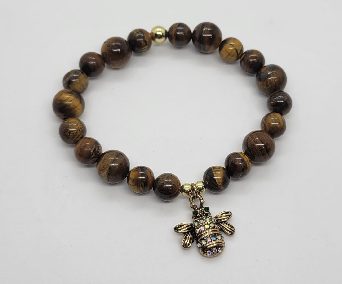 Honey Pot Tiger Eye Bumble Bee Bracelet