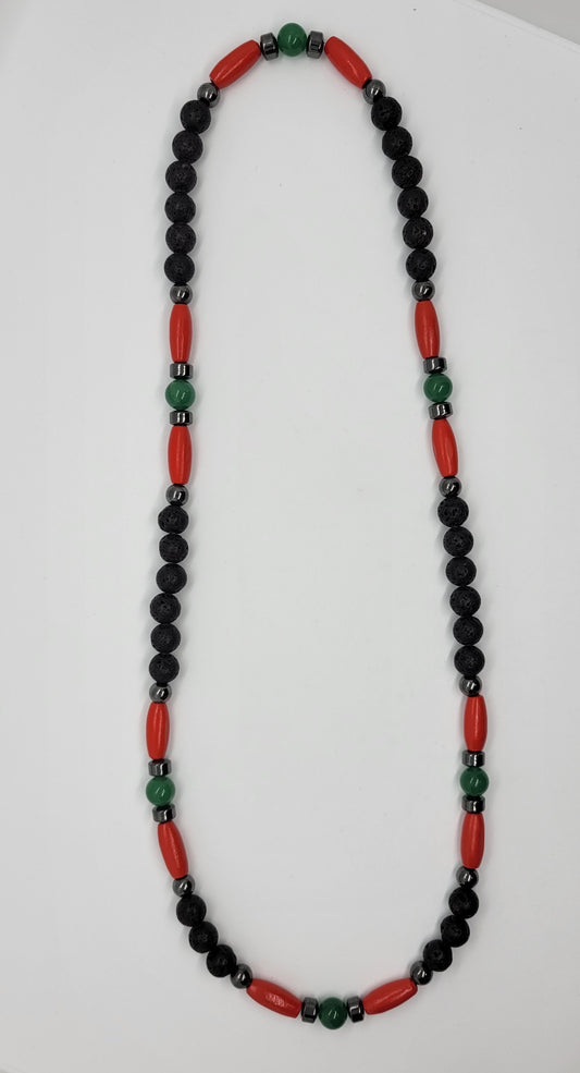 Lava Hematite Aventrine Pan African Necklace