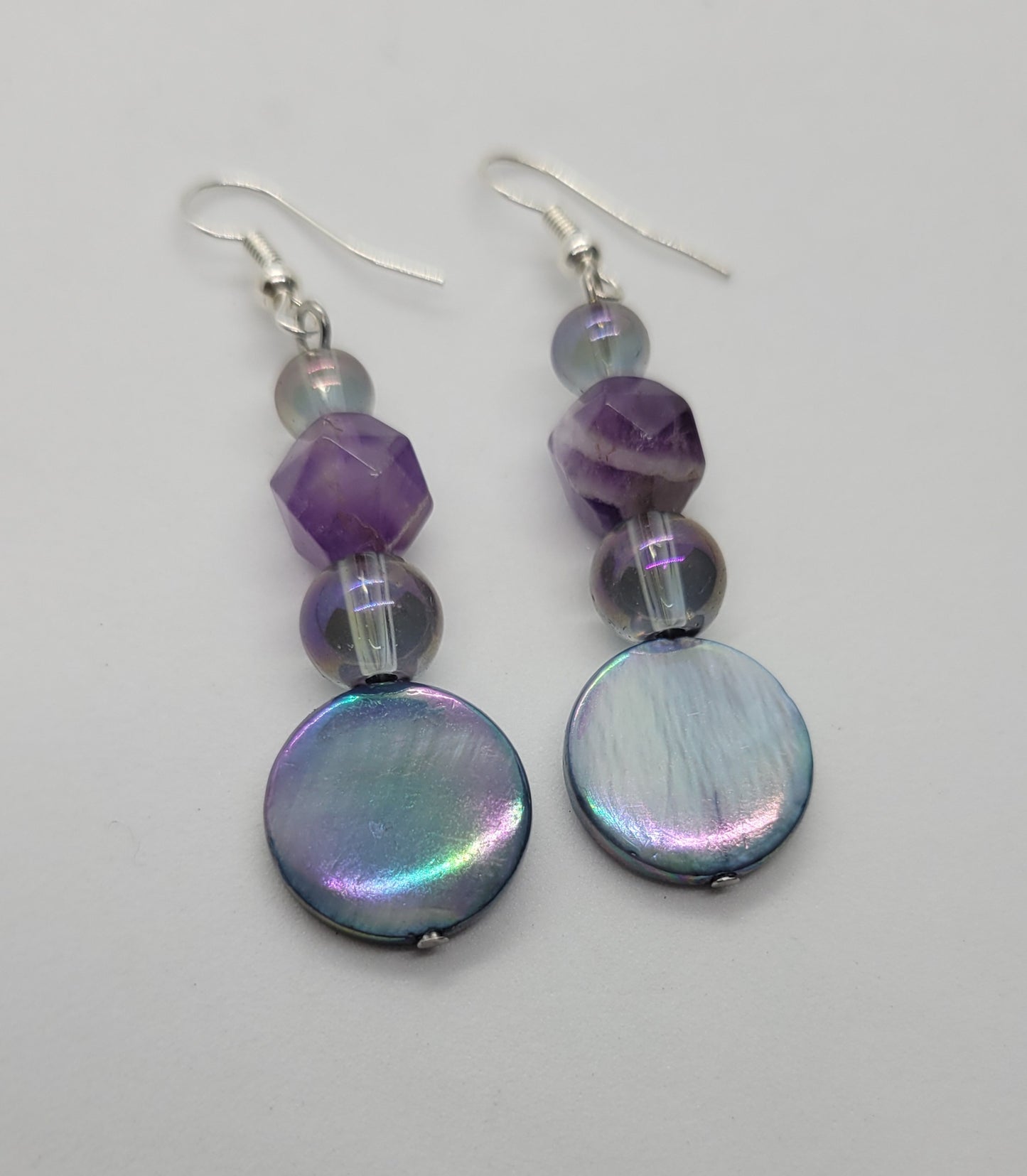 Seashell & Amethyst Earrings