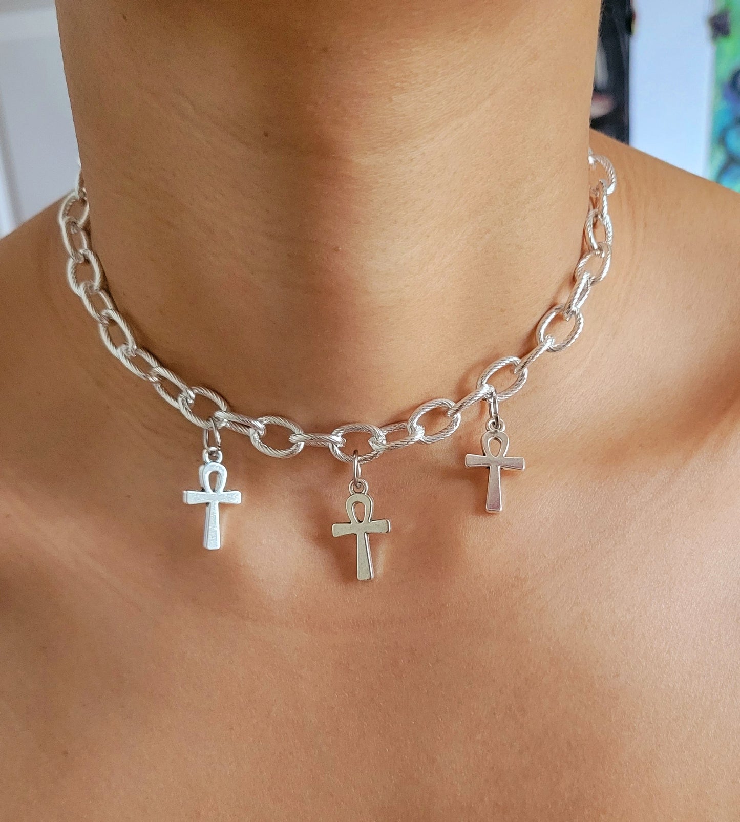 3 Ankhs Chain Choker