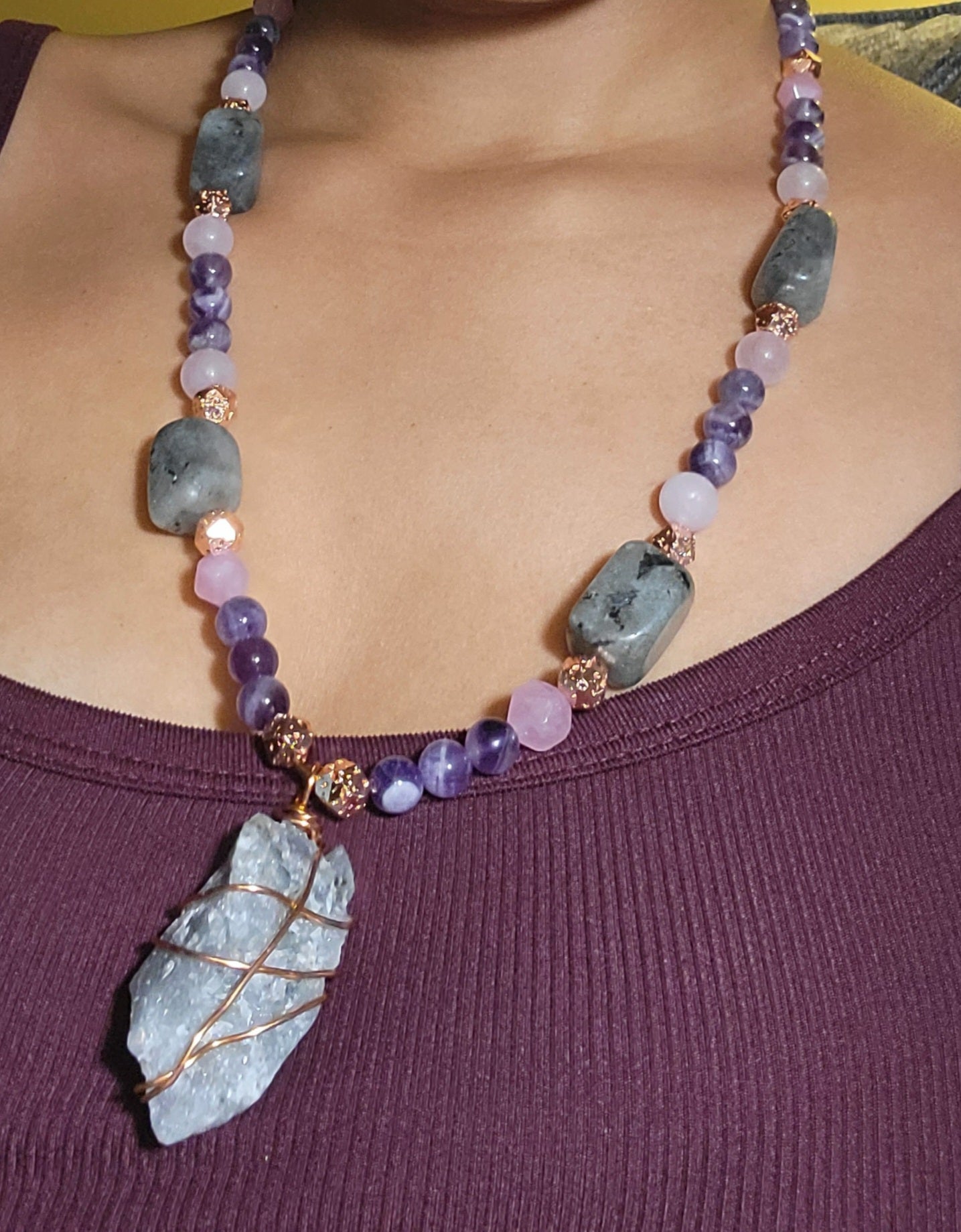 Labradorite Amethyst Love Magic Necklace